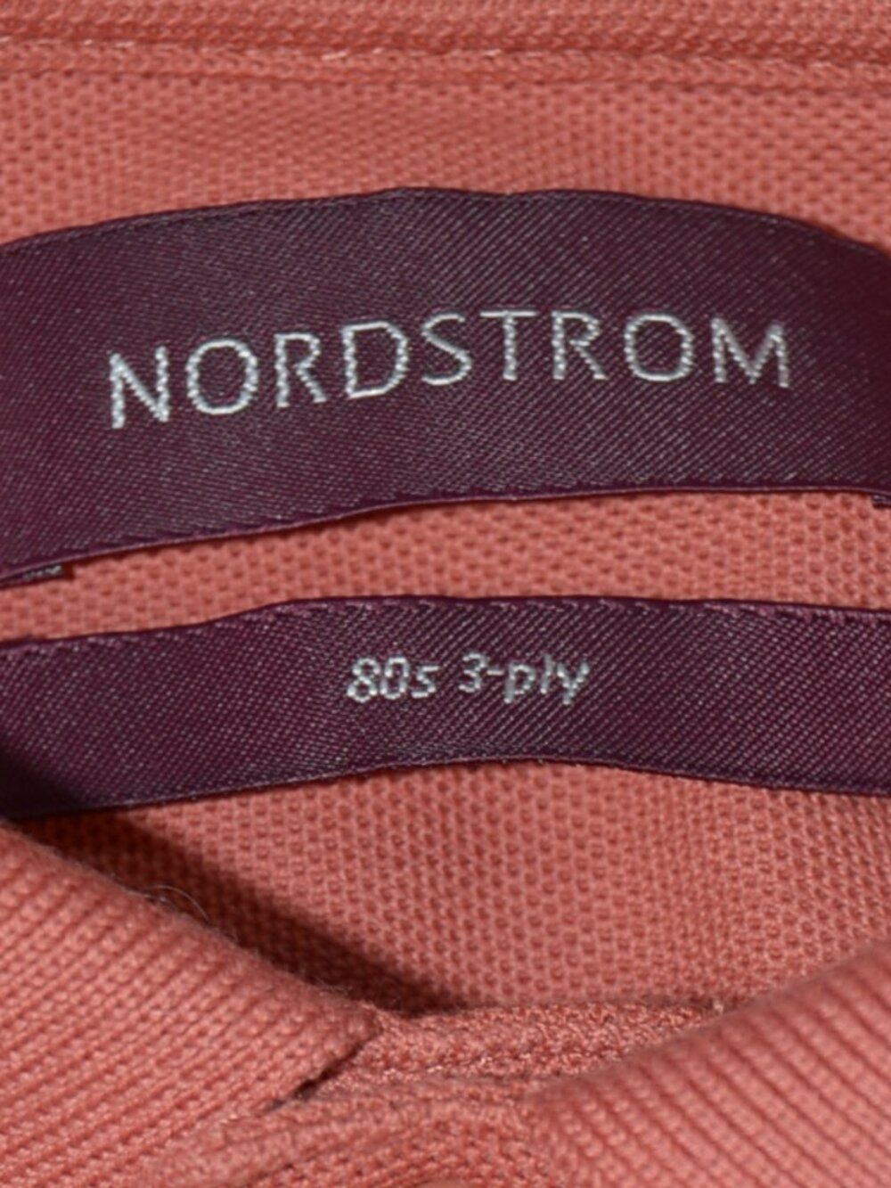 Nordstrom 3-Ply 100% Cotton Polo Shirt -- Coral -- Size XL - Picture 6 of 7